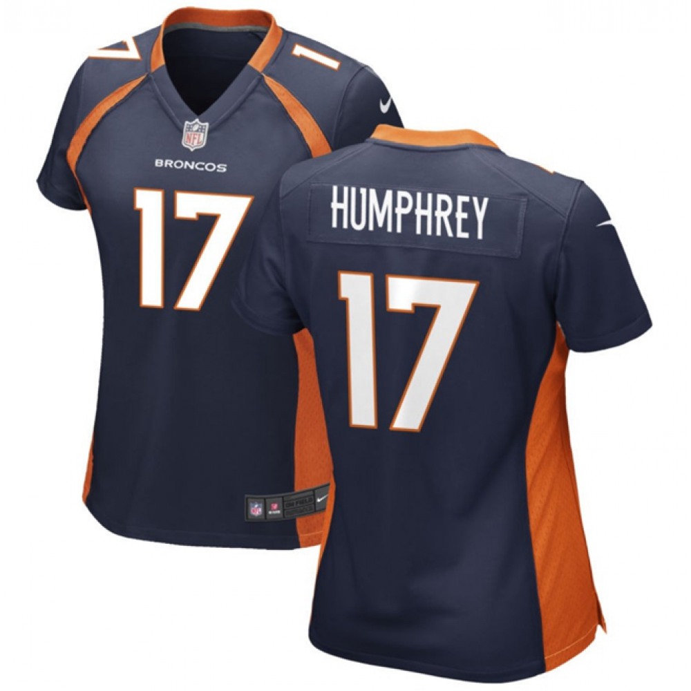 Women's Denver Broncos #17 Lil'Jordan Humphrey Navy Stitched Jersey(Run Small) Women's Denver Broncos #17 Lil'Jordan Humphrey Navy Stitched Jersey(Run Small)