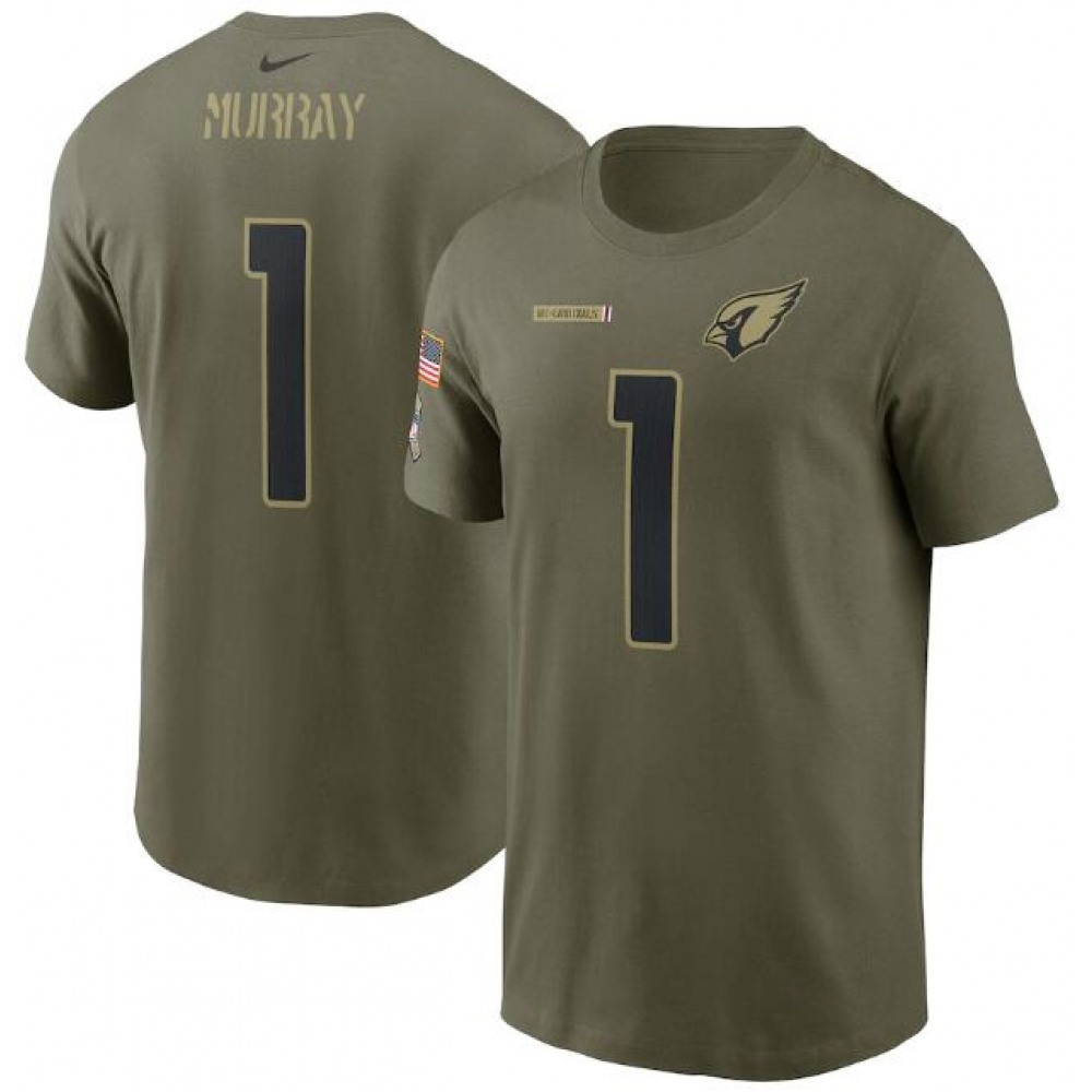 Men's Arizona Cardinals #1 Kyler Murray 2021 Olive Salute To Service Legend Performance T-Shirt Men's Arizona Cardinals #1 Kyler Murray 2021 Olive Salute To Service Legend Performance T-Shirt
