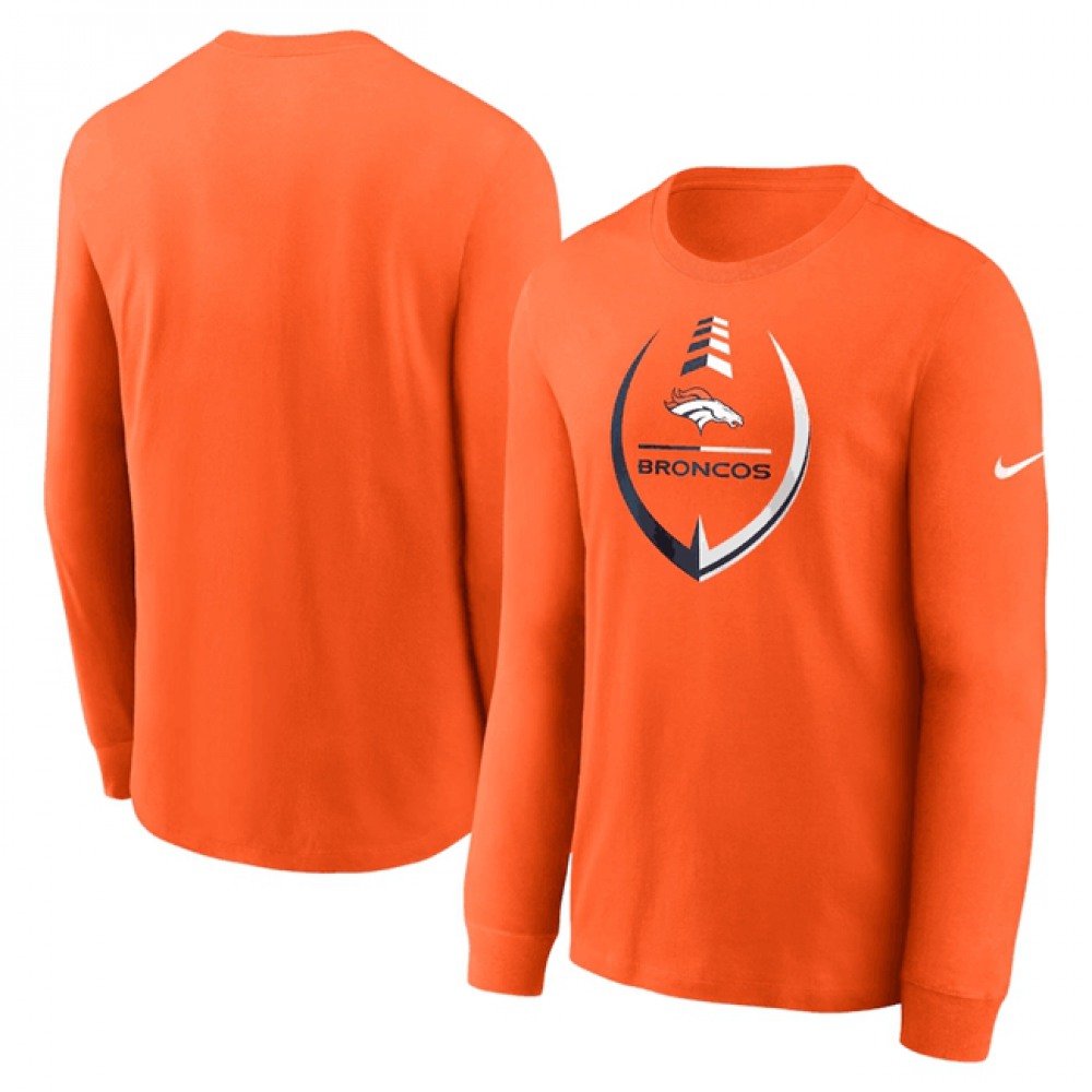 Men's Denver Broncos Orange Icon Legend Performance Long Sleeve T-Shirt Men's Denver Broncos Orange Icon Legend Performance Long Sleeve T-Shirt