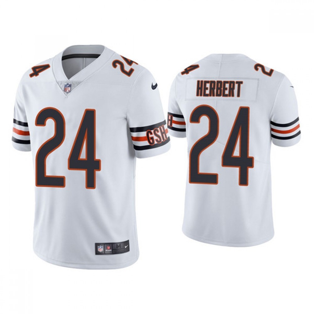 Men's Chicago Bears #24 Khalil Herbert White Vapor untouchable Limited Stitched Jersey Men's Chicago Bears #24 Khalil Herbert White Vapor untouchable Limited Stitched Jersey