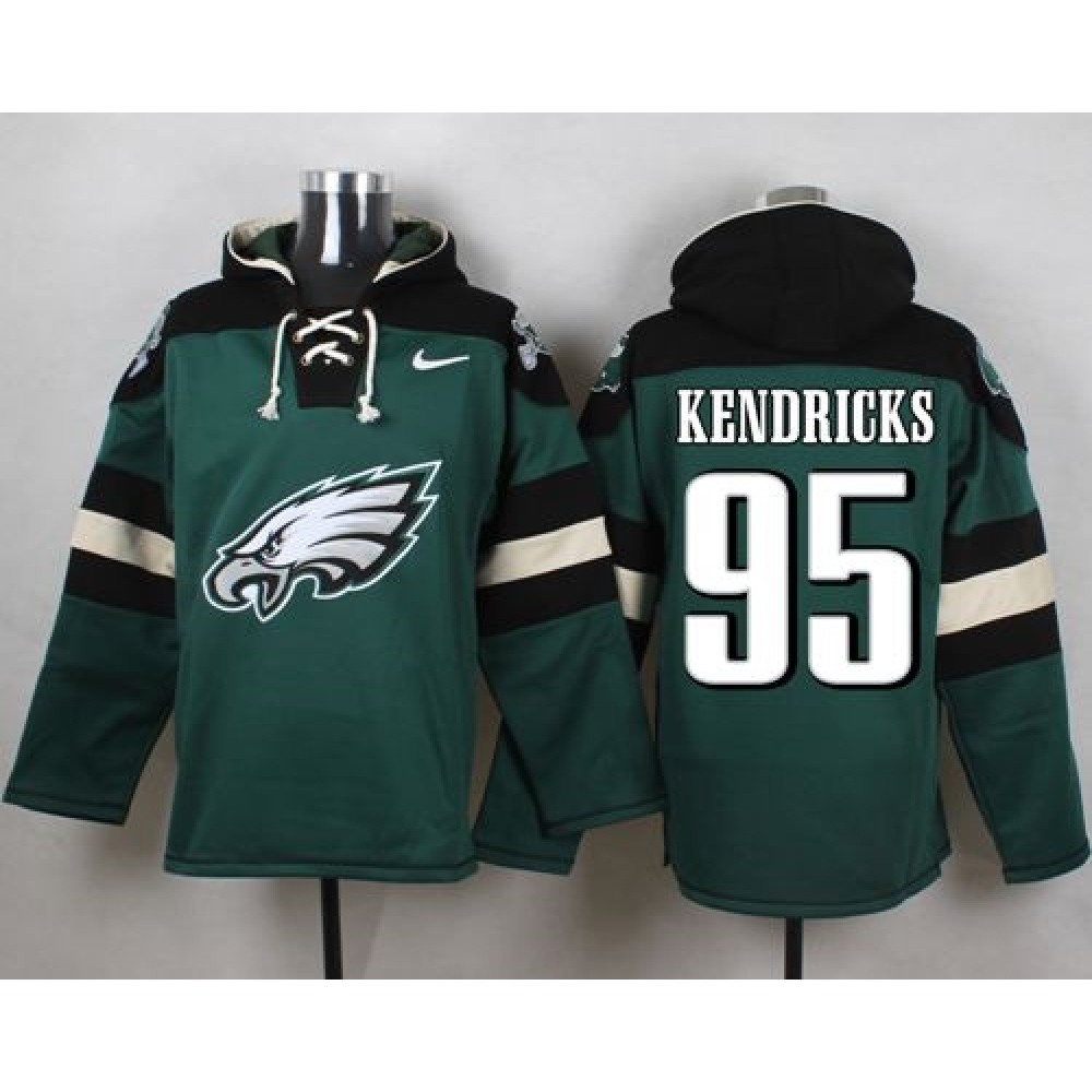 Nike Eagles #95 Mychal Kendricks Midnight Green Player Pullover NFL Hoodie Nike Eagles #95 Mychal Kendricks Midnight Green Player Pullover NFL Hoodie