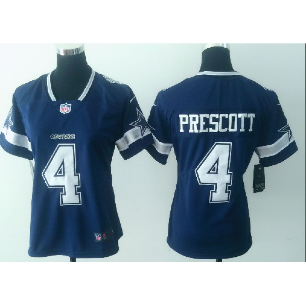 Women's Nike Dallas Cowboys #4 Dak Prescott Navy Blue Untouchable Limited Stitched NFL Jersey