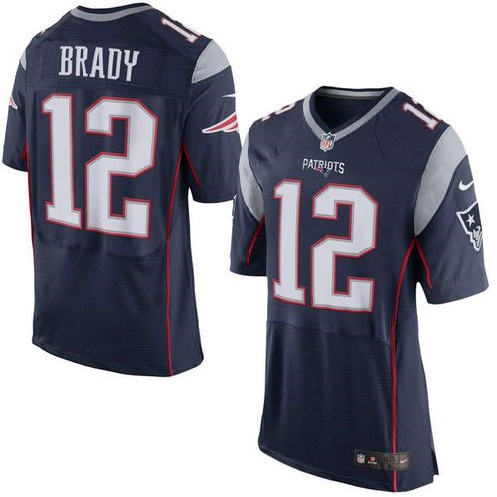 Nike Patriots #12 Tom Brady Navy Blue Team Color Men's Stitched NFL New Elite Jersey Nike Patriots #12 Tom Brady Navy Blue Team Color Men's Stitched NFL New Elite Jersey