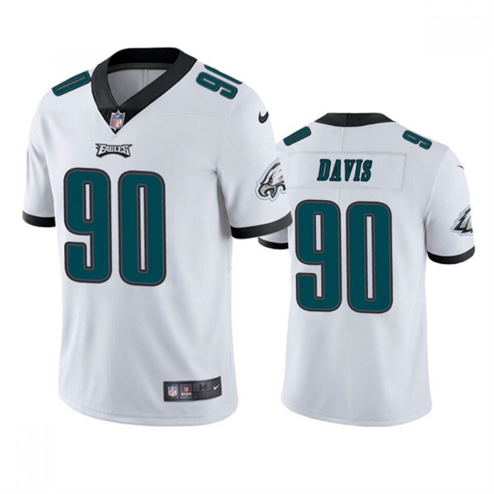 Men's Philadelphia Eagles #90 Jordan Davis White Vapor Untouchable Limited Stitched Jersey Men's Philadelphia Eagles #90 Jordan Davis White Vapor Untouchable Limited Stitched Jersey