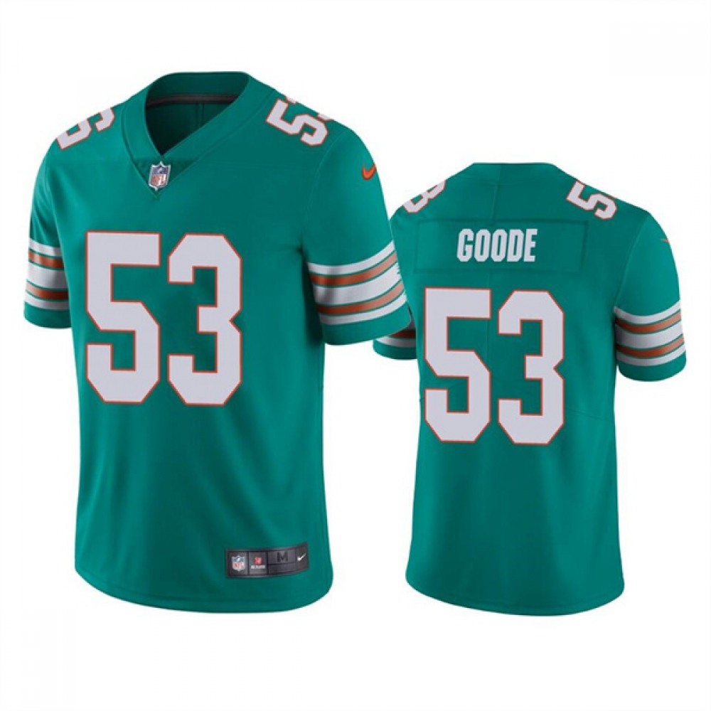 Men's Miami Dolphins #53 Cameron Goode Aqua Color Rush Limited Stitched Football Jersey Men's Miami Dolphins #53 Cameron Goode Aqua Color Rush Limited Stitched Football Jersey