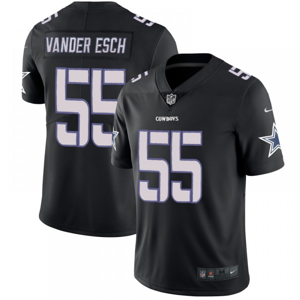 Men's Dallas Cowboys #55 Leighton Vander Esch 2018 Black Impact Limited Stitched NFL Jersey Men's Dallas Cowboys #55 Leighton Vander Esch 2018 Black Impact Limited Stitched NFL Jersey