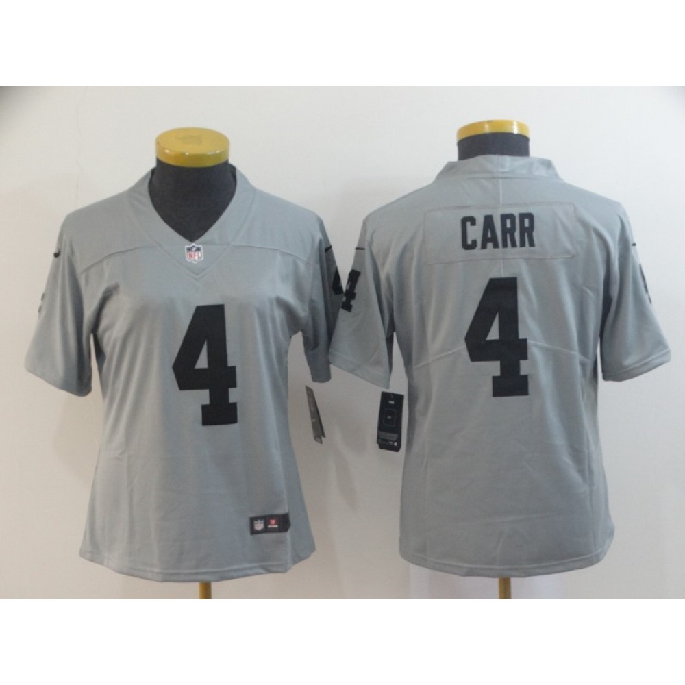 Women's Oakland Raiders #4 Derek Carr 2019 Gary Inverted Legend Stitched NFL Jersey(Run Small) Women's Oakland Raiders #4 Derek Carr 2019 Gary Inverted Legend Stitched NFL Jersey(Run Small)