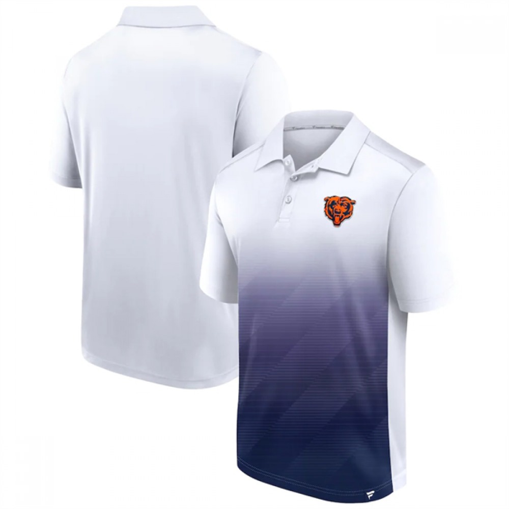 Men's Chicago Bears White/Navy Iconic Parameter Sublimated Polo Men's Chicago Bears White/Navy Iconic Parameter Sublimated Polo