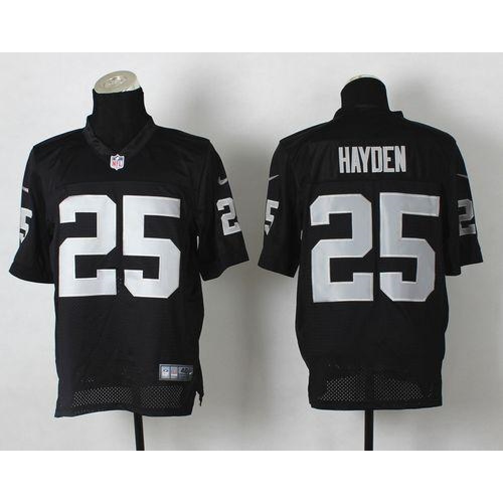 Nike Raiders #25 D.J. Hayden Black Team Color Men's Stitched NFL Elite Jersey Nike Raiders #25 D.J. Hayden Black Team Color Men's Stitched NFL Elite Jersey