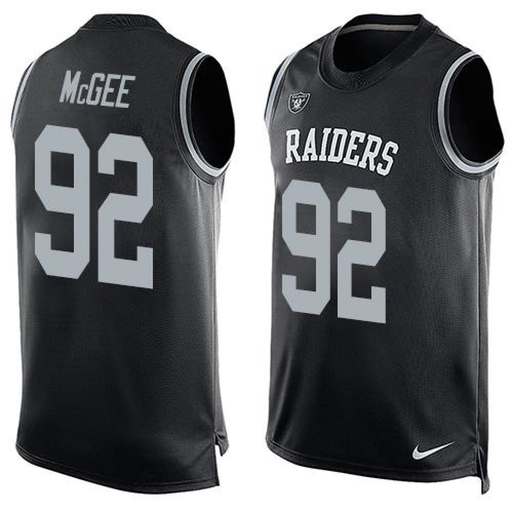 Nike Raiders #92 Stacy McGee Black Team Color Men's Stitched NFL Limited Tank Top Jersey Nike Raiders #92 Stacy McGee Black Team Color Men's Stitched NFL Limited Tank Top Jersey