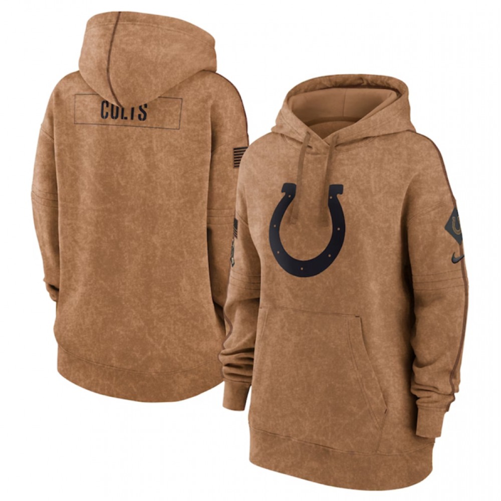 Women's Indianapolis Colts 2023 Brown Salute to Service Pullover Hoodie(Run Small) Women's Indianapolis Colts 2023 Brown Salute to Service Pullover Hoodie(Run Small)