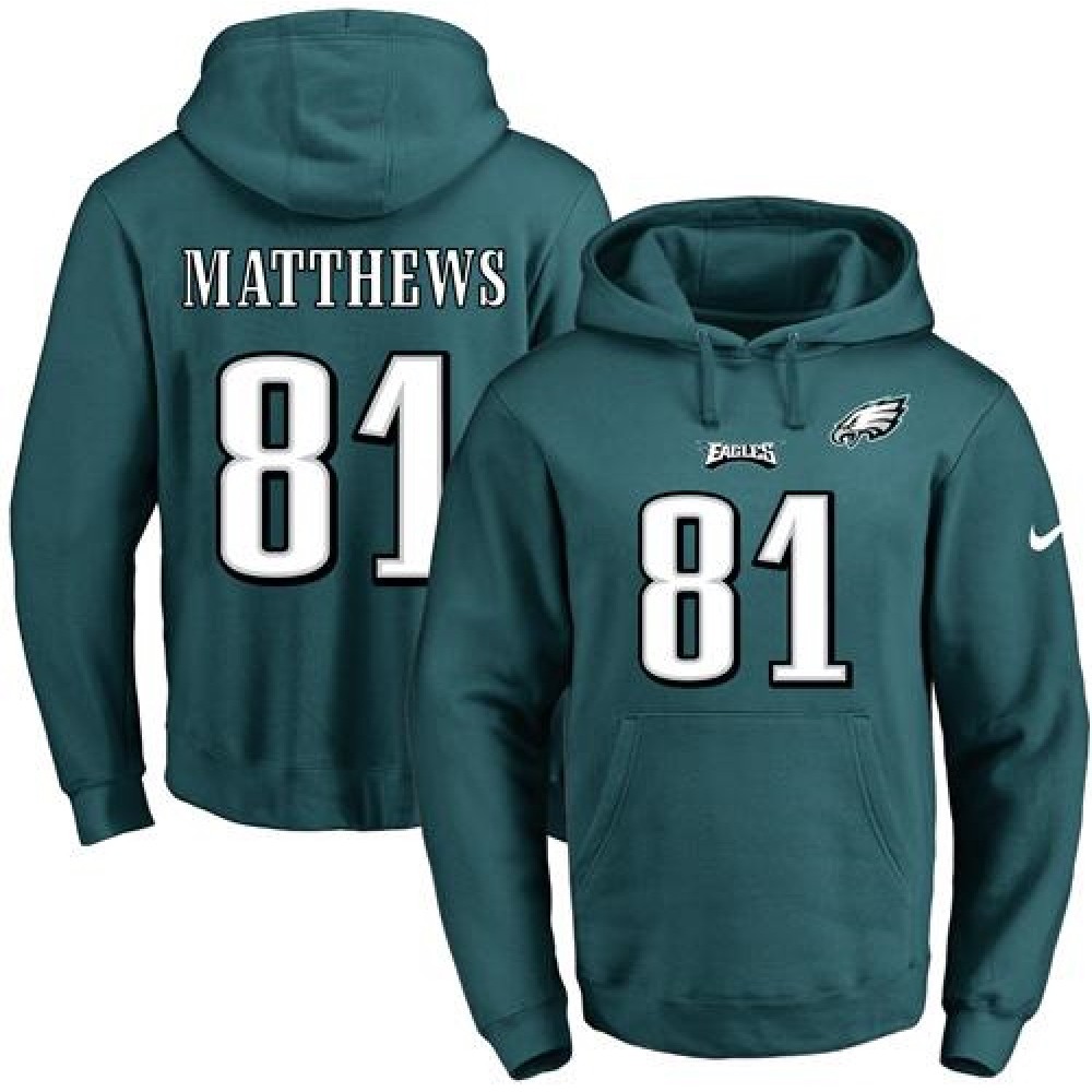 Nike Eagles #81 Jordan Matthews Midnight Green Name & Number Pullover NFL Hoodie Nike Eagles #81 Jordan Matthews Midnight Green Name & Number Pullover NFL Hoodie