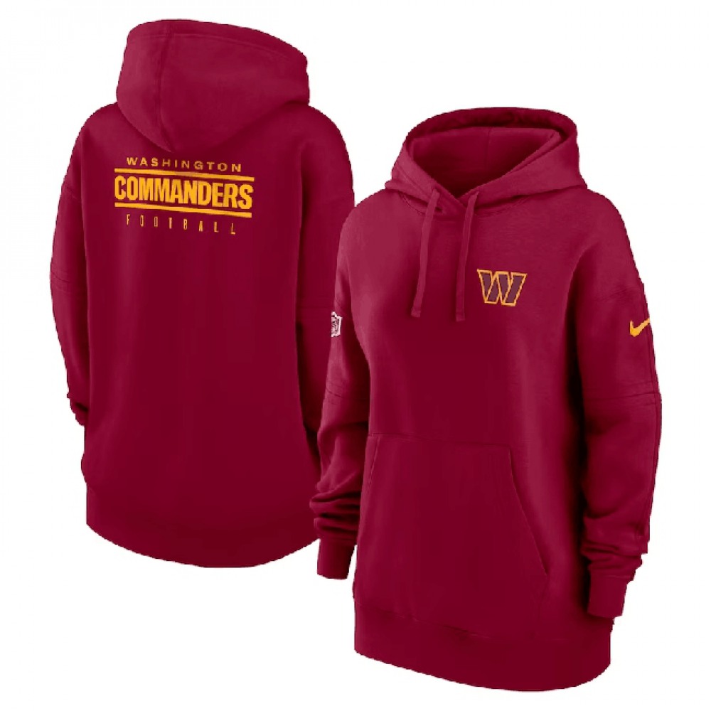 Women's Washington Commanders Burgundy Sideline Club Fleece Pullover Hoodie(Run Small) Women's Washington Commanders Burgundy Sideline Club Fleece Pullover Hoodie(Run Small)