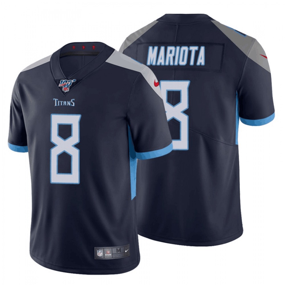 Men's Tennessee Titans #8 Marcus Mariota Navy 2019 100th Season Vapor Untouchable Limited Stitched NFL Jersey Men's Tennessee Titans #8 Marcus Mariota Navy 2019 100th Season Vapor Untouchable Limited Stitched NFL Jersey