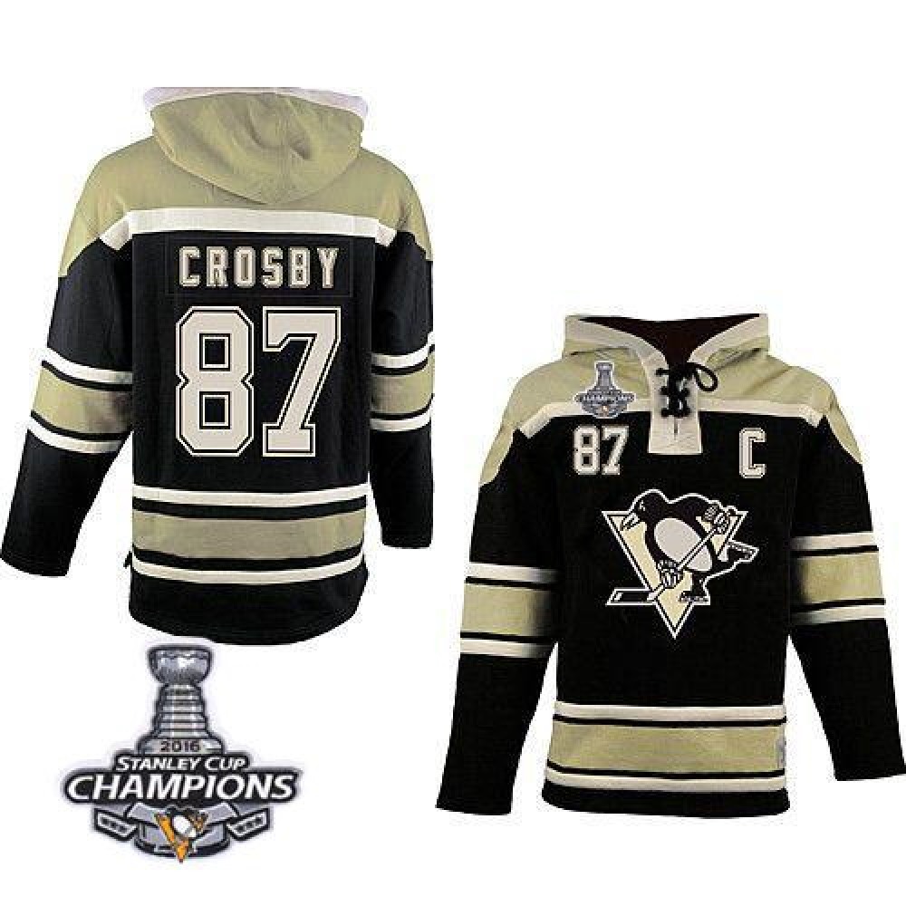 Penguins #87 Sidney Crosby Black Sawyer Hooded Sweatshirt 2016 Stanley Cup Champions Stitched NHL Jersey Penguins #87 Sidney Crosby Black Sawyer Hooded Sweatshirt 2016 Stanley Cup Champions Stitched NHL Jersey