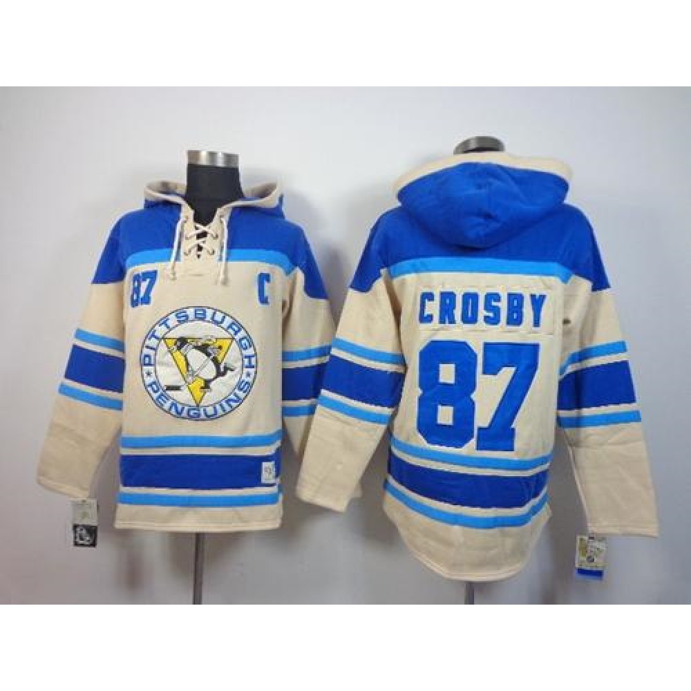 Penguins #87 Sidney Crosby Cream Sawyer Hooded Sweatshirt Stitched NHL Jersey Penguins #87 Sidney Crosby Cream Sawyer Hooded Sweatshirt Stitched NHL Jersey