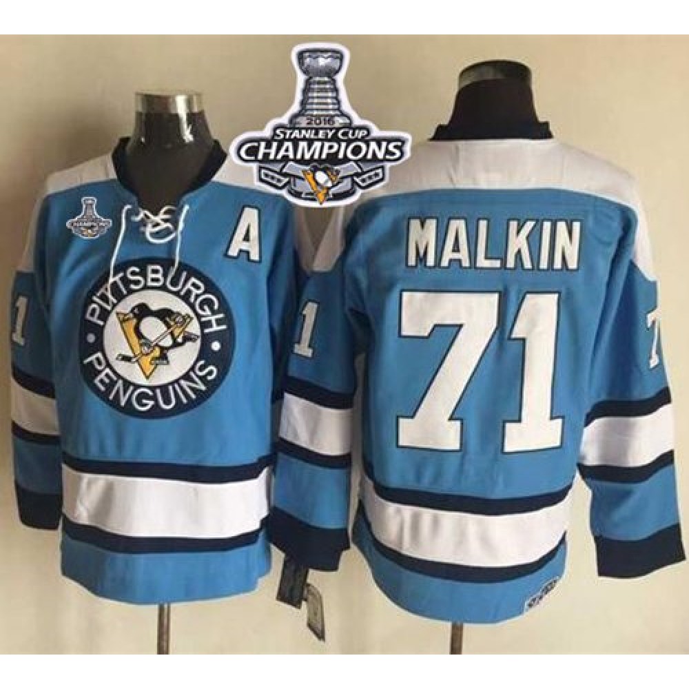 Penguins #71 Evgeni Malkin Blue Alternate CCM Throwback 2016 Stanley Cup Champions Stitched NHL Jersey Penguins #71 Evgeni Malkin Blue Alternate CCM Throwback 2016 Stanley Cup Champions Stitched NHL Jersey