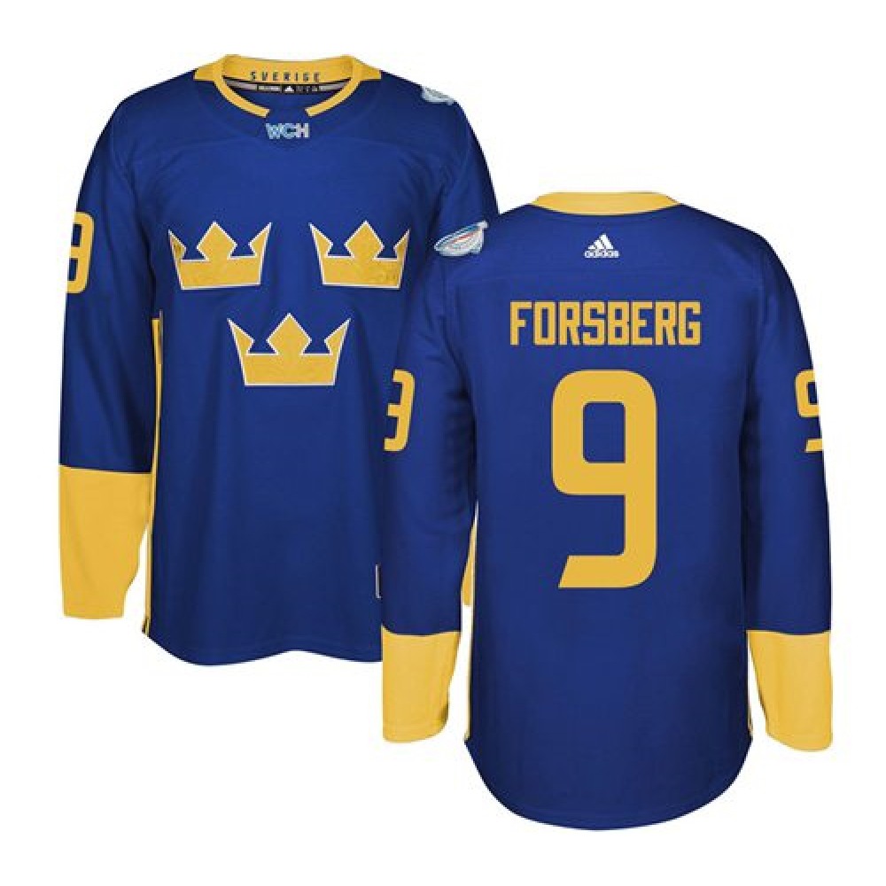 Team Sweden #9 Filip Forsberg Blue 2016 World Cup Stitched NHL Jersey