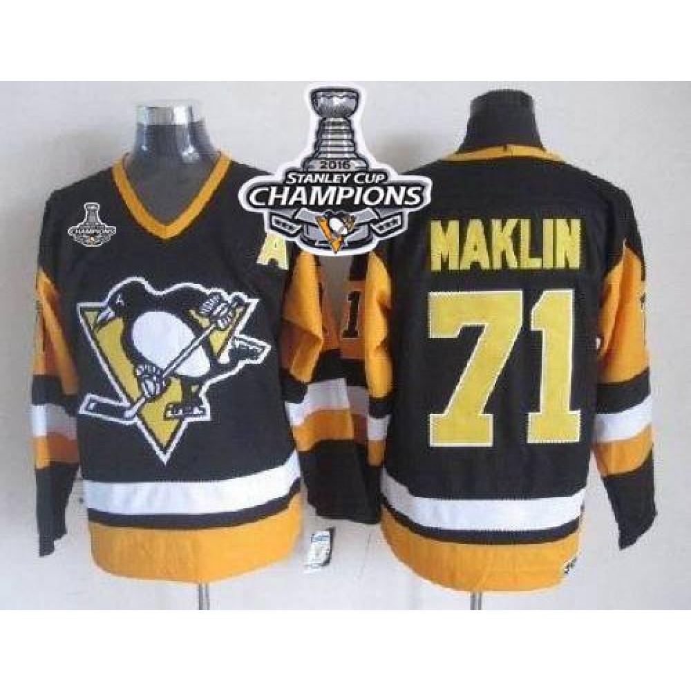 Penguins #71 Evgeni Malkin Black CCM Throwback 2016 Stanley Cup Champions Stitched NHL Jersey Penguins #71 Evgeni Malkin Black CCM Throwback 2016 Stanley Cup Champions Stitched NHL Jersey
