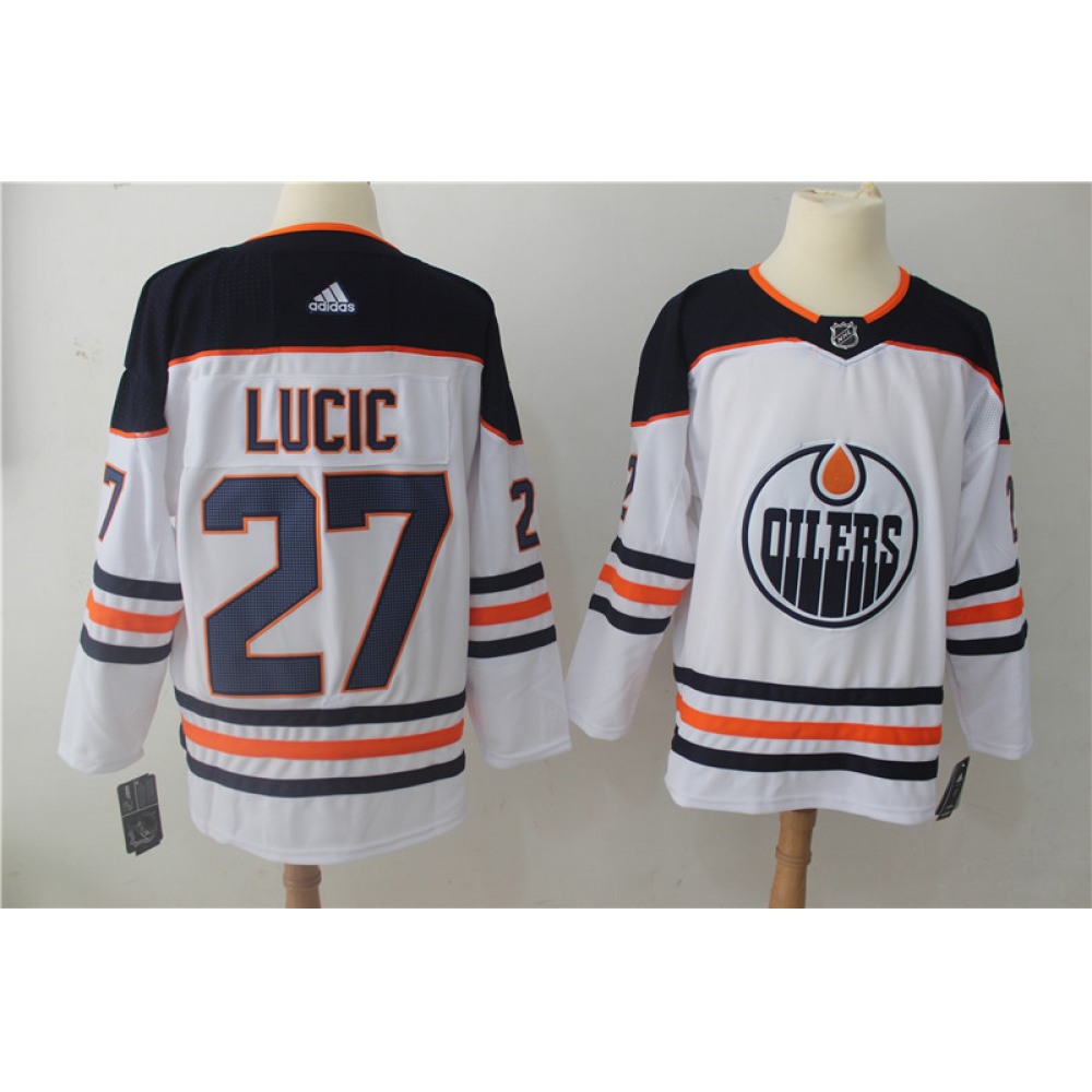 Men's Adidas Edmonton Oilers #27 Milan Lucic White Stitched NHL Jersey Men's Adidas Edmonton Oilers #27 Milan Lucic White Stitched NHL Jersey