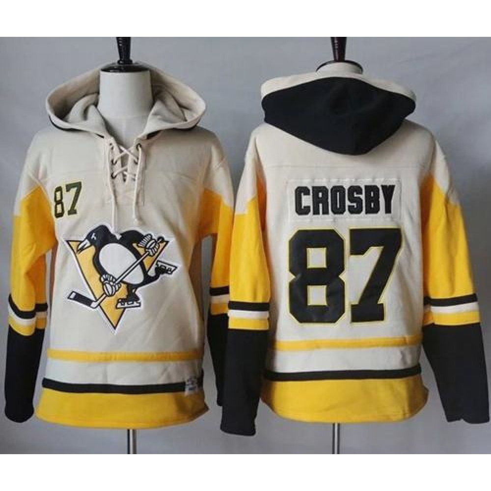 Penguins #87 Sidney Crosby Cream/Gold Sawyer Hooded Sweatshirt Stitched NHL Jersey Penguins #87 Sidney Crosby Cream/Gold Sawyer Hooded Sweatshirt Stitched NHL Jersey