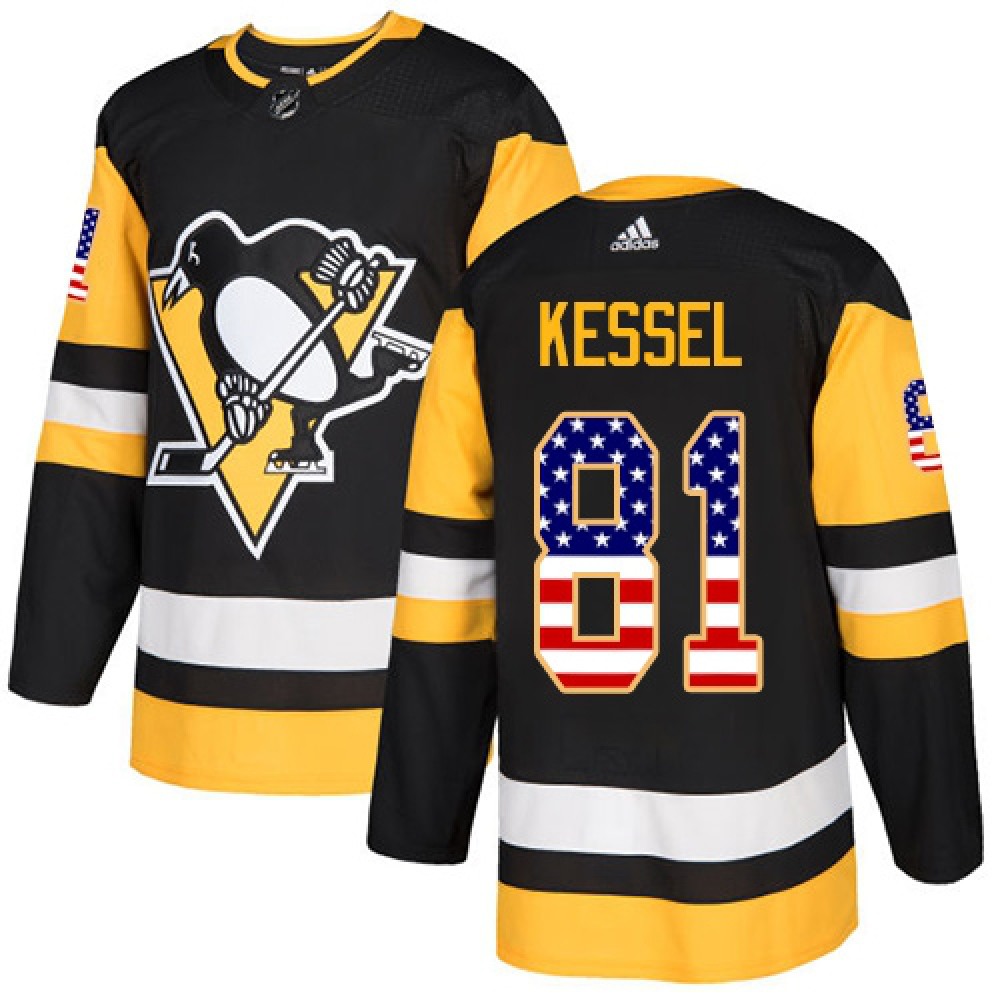 Men's Pittsburgh Penguins #81 Phil Kessel Black USA Flag Stitched NHL Jersey Men's Pittsburgh Penguins #81 Phil Kessel Black USA Flag Stitched NHL Jersey