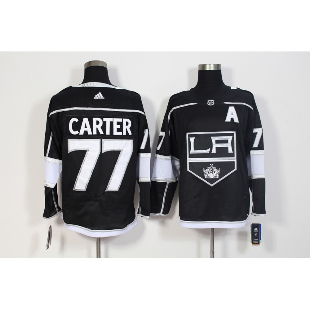 Men's Adidas Los Angeles Kings #77 Jeff Carter Black Stitched NHL Jersey