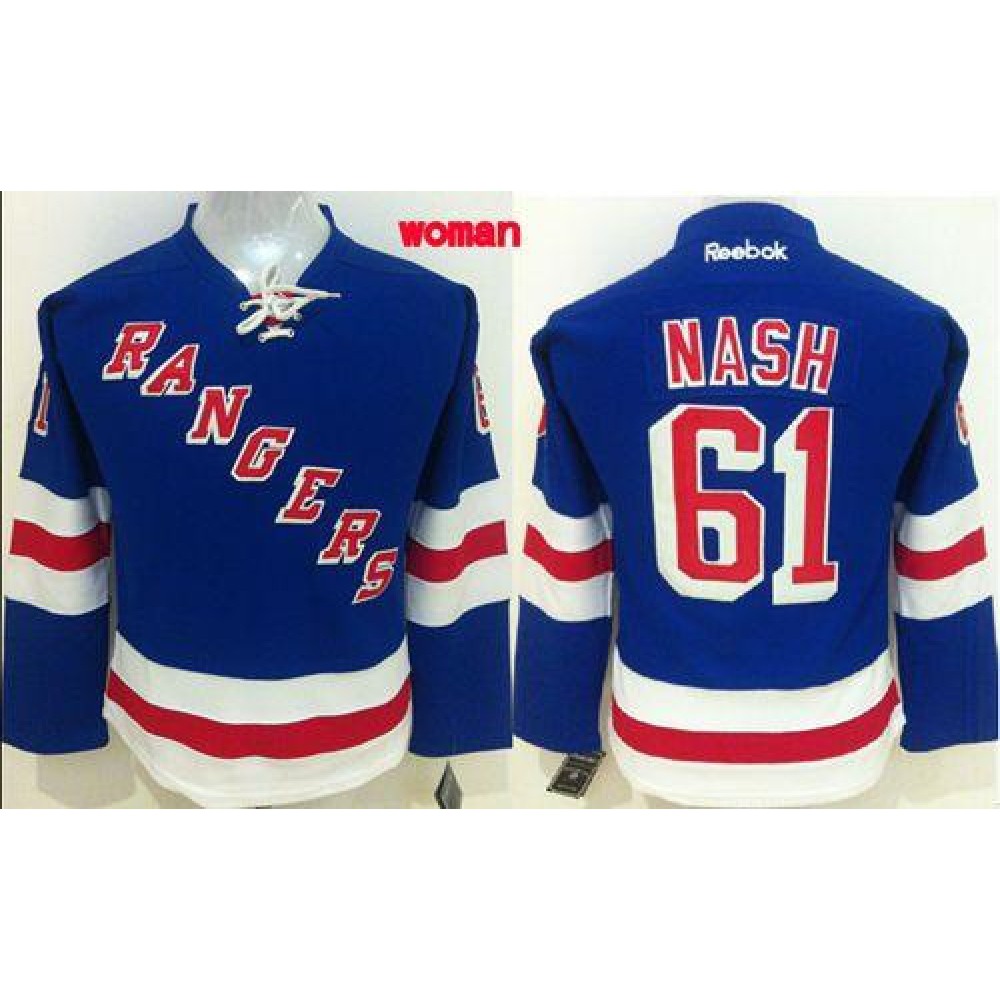 Rangers #61 Rick Nash Blue Home Women's Stitched NHL Jersey