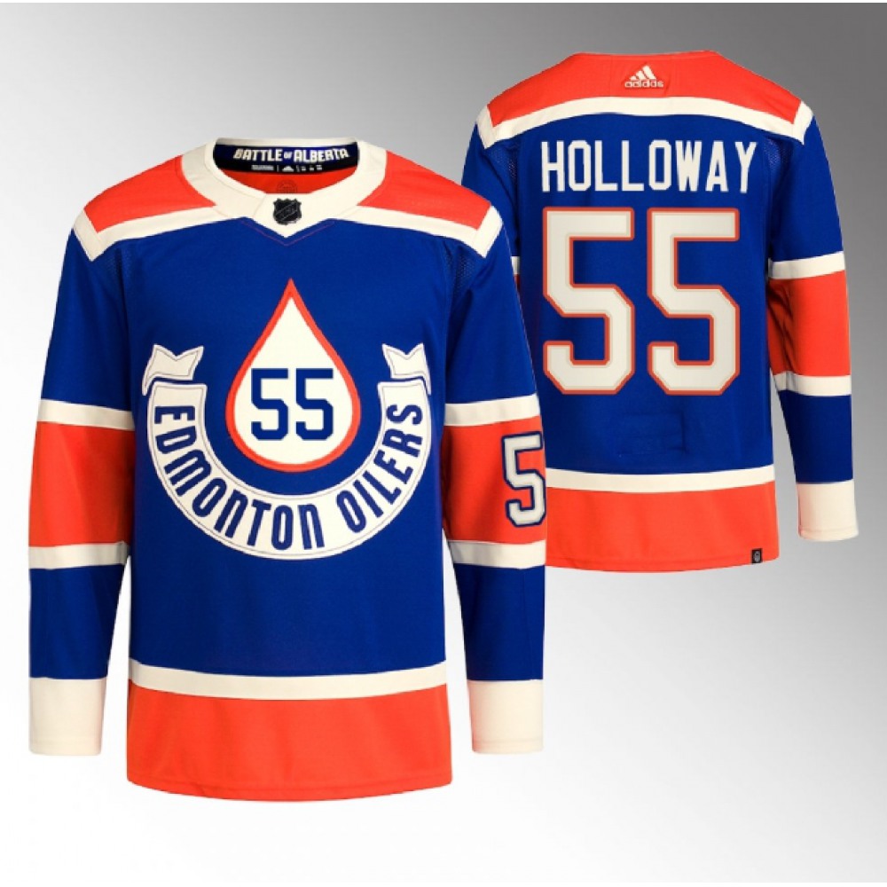 Men's Edmonton Oilers #55 Dylan Holloway 2023 Royal Heritage Classic Primegreen Stitched Jersey Men's Edmonton Oilers #55 Dylan Holloway 2023 Royal Heritage Classic Primegreen Stitched Jersey