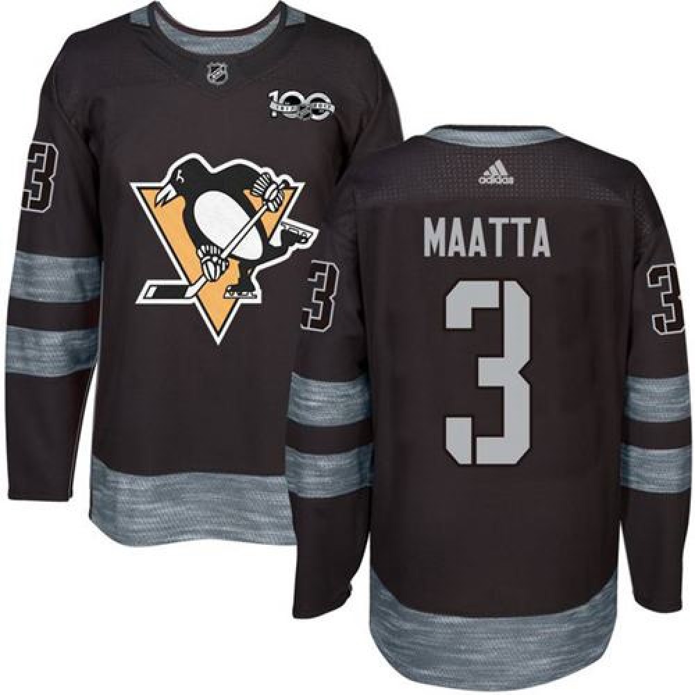 Penguins #3 Olli Maatta Black 1917-2017 100th Anniversary Stitched NHL Jersey Penguins #3 Olli Maatta Black 1917-2017 100th Anniversary Stitched NHL Jersey