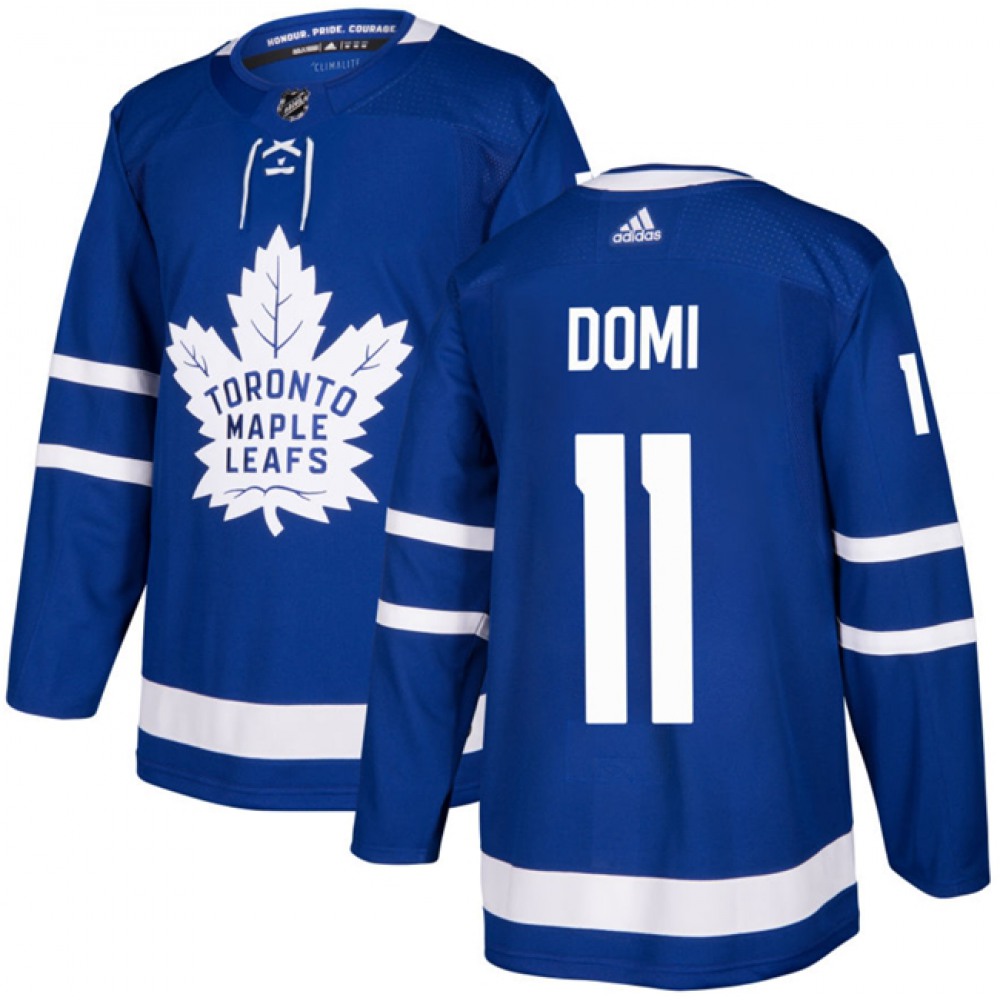 Men's Toronto Maple Leafs #11 Max Domi Blue Stitched Jersey