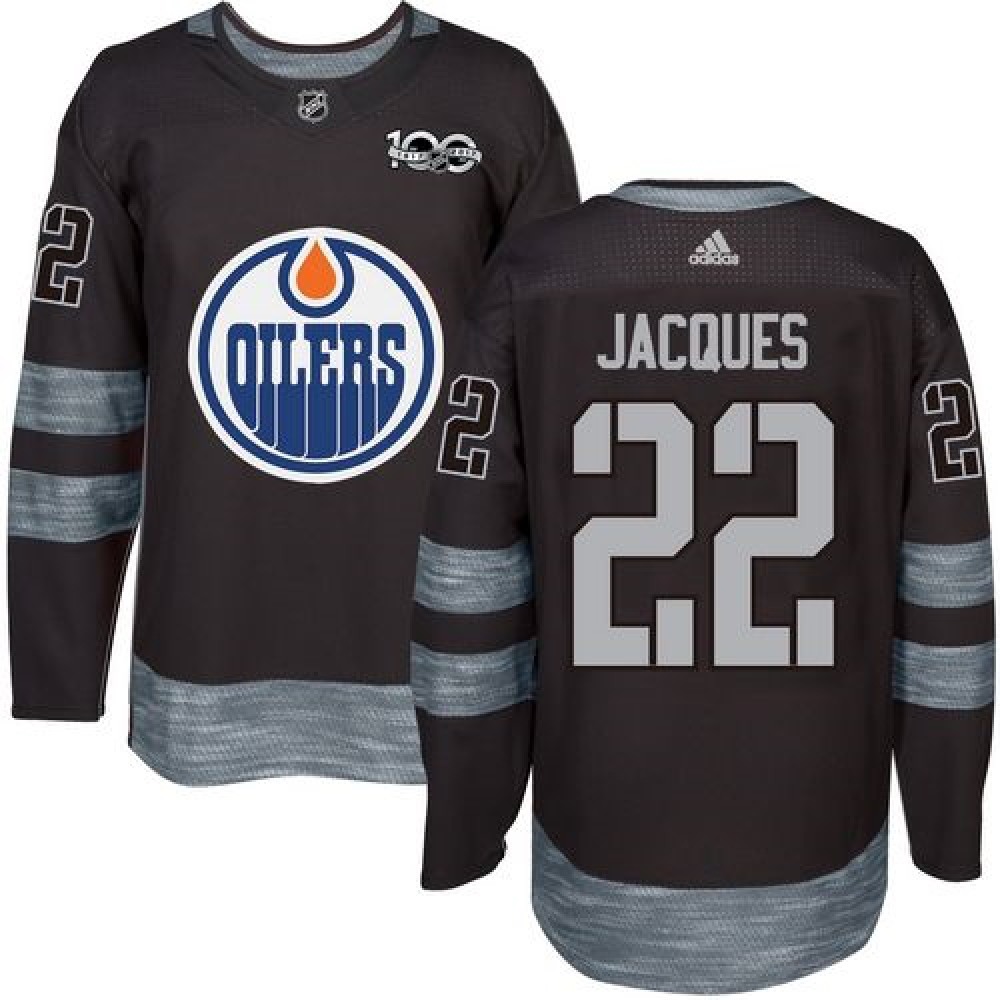 Oilers #22 Jean-Francois Jacques Black 1917-2017 100th Anniversary Stitched NHL Jersey Oilers #22 Jean-Francois Jacques Black 1917-2017 100th Anniversary Stitched NHL Jersey