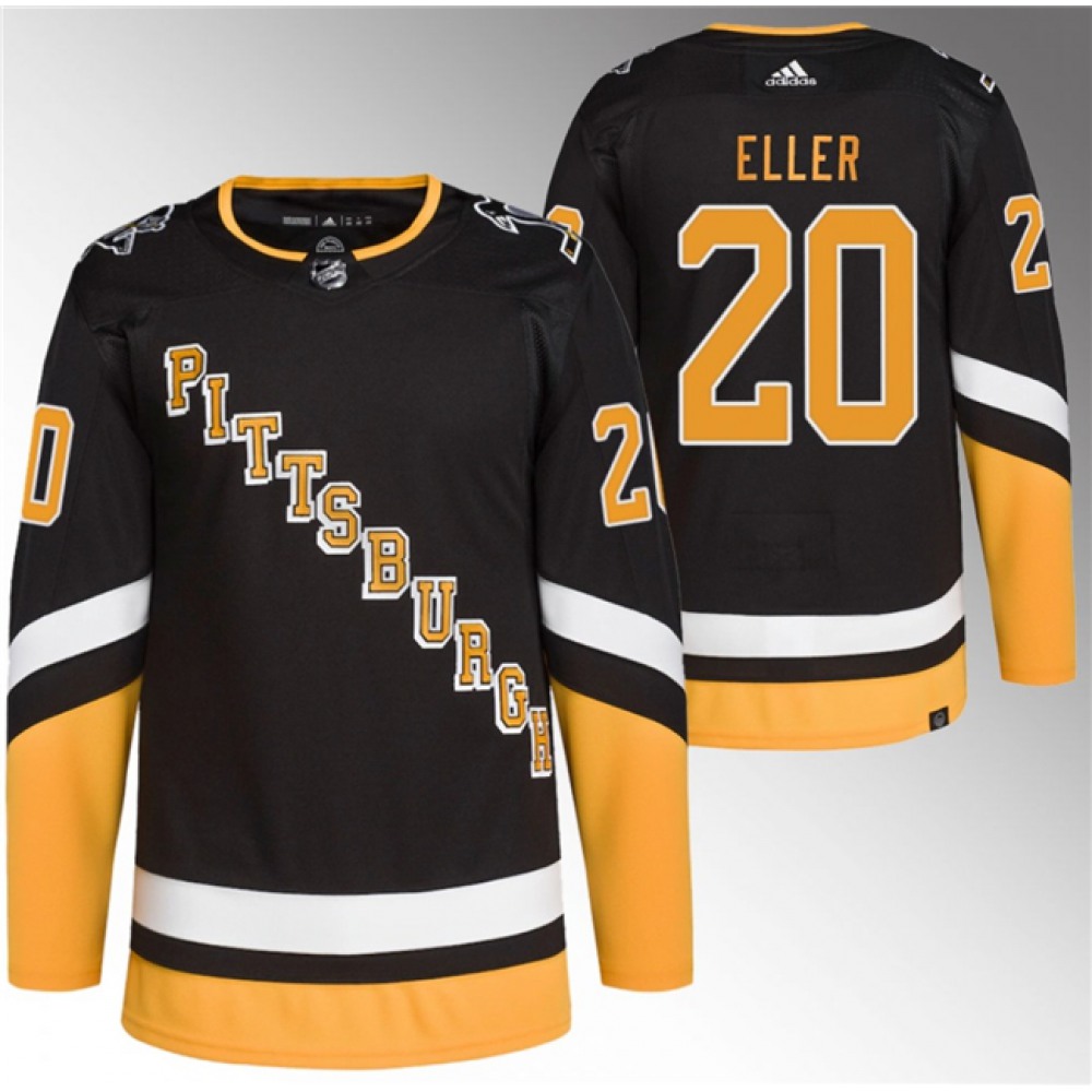 Men's Pittsburgh Penguins #20 Lars Eller Black Stitched Jersey Men's Pittsburgh Penguins #20 Lars Eller Black Stitched Jersey