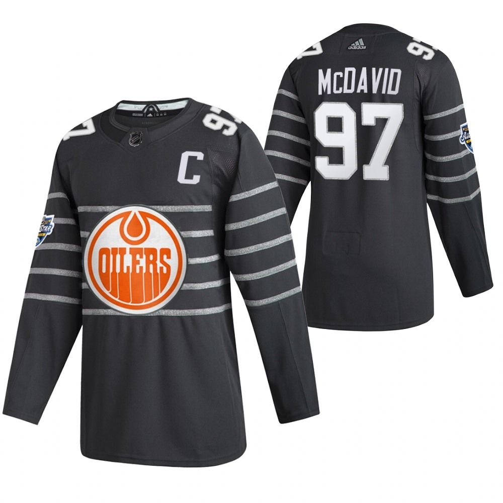 Men's Edmonton Oilers #97 Connor McDavid 2020 Grey All Star Stitched NHL Jersey Men's Edmonton Oilers #97 Connor McDavid 2020 Grey All Star Stitched NHL Jersey