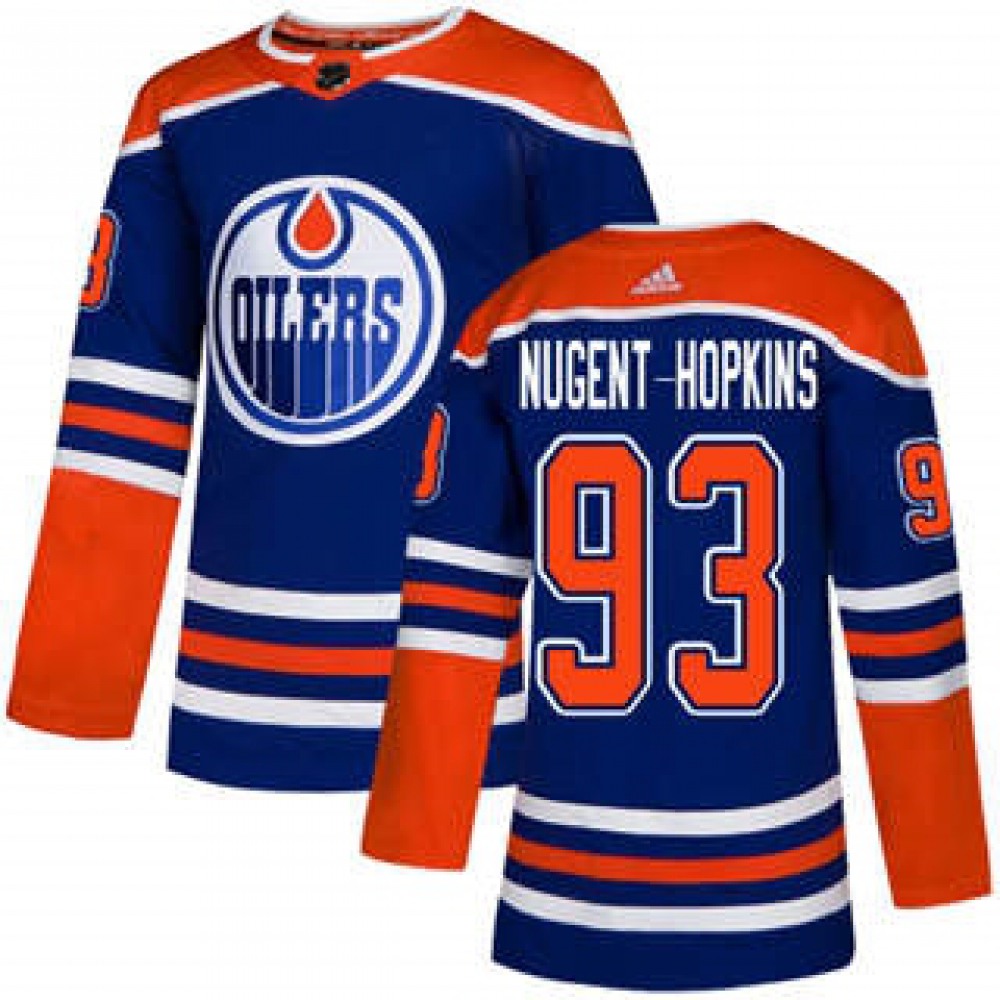 Men's Edmonton Oilers #93 Ryan Nugent-Hopkins Royal Blue Stitched NHL Jersey Men's Edmonton Oilers #93 Ryan Nugent-Hopkins Royal Blue Stitched NHL Jersey