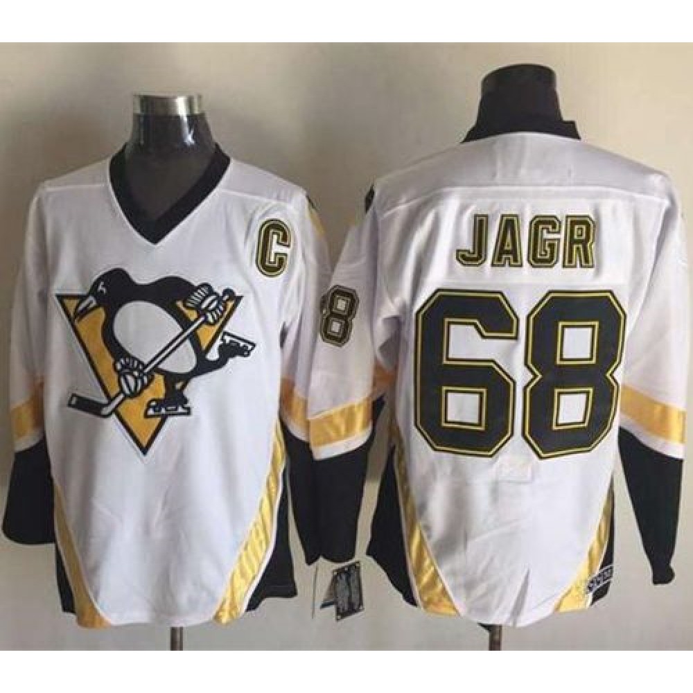 Penguins #68 Jaromir Jagr White CCM Throwback Stitched NHL Jersey Penguins #68 Jaromir Jagr White CCM Throwback Stitched NHL Jersey
