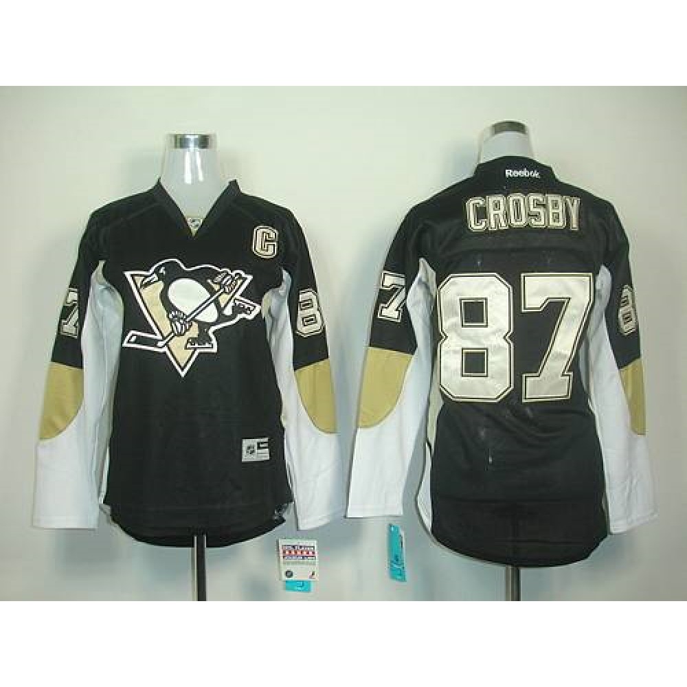 Penguins #87 Sidney Crosby Black Women's Home Stitched NHL Jersey Penguins #87 Sidney Crosby Black Women's Home Stitched NHL Jersey