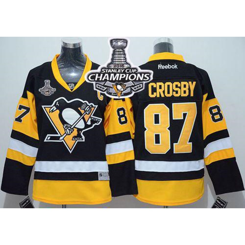 Penguins #87 Sidney Crosby Black 2016 Stanley Cup Champions Stitched Youth NHL Jersey Penguins #87 Sidney Crosby Black 2016 Stanley Cup Champions Stitched Youth NHL Jersey
