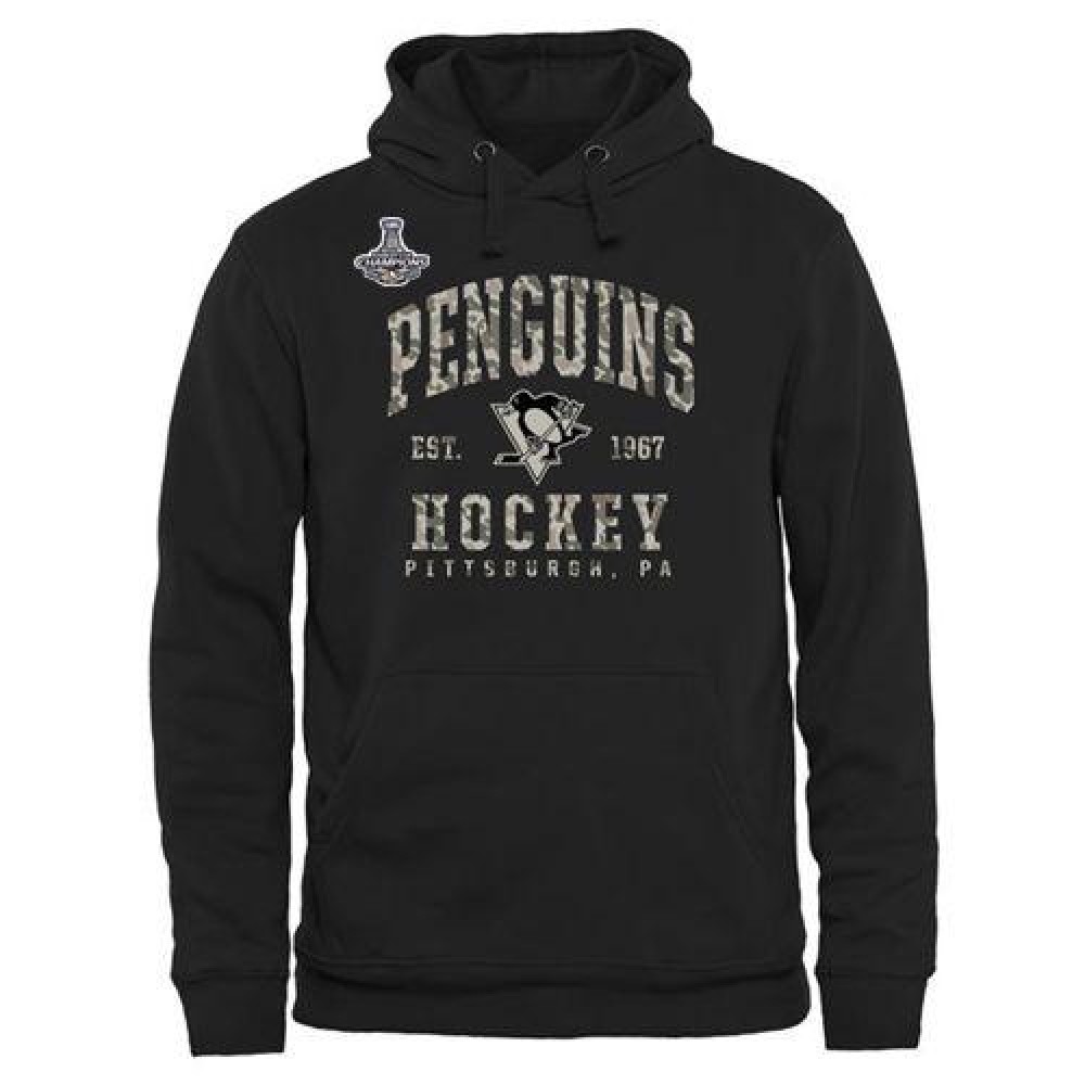 Men's Pittsburgh Penguins Black Camo Stack 2016 Stanley Cup Champions Pullover Hoodie Men's Pittsburgh Penguins Black Camo Stack 2016 Stanley Cup Champions Pullover Hoodie