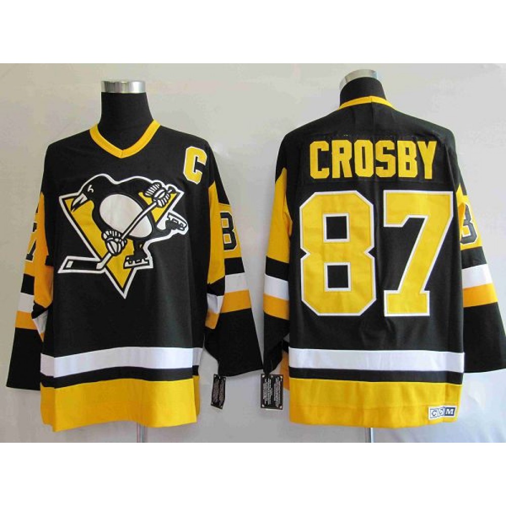 Penguins #87 Sidney Crosby Stitched Black Mitchell&Ness NHL Jersey Penguins #87 Sidney Crosby Stitched Black Mitchell&Ness NHL Jersey