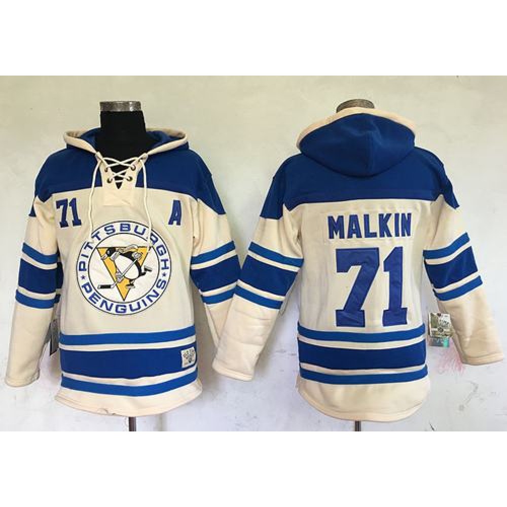 Penguins #71 Evgeni Malkin Cream Sawyer Hooded Sweatshirt Stitched NHL Jersey Penguins #71 Evgeni Malkin Cream Sawyer Hooded Sweatshirt Stitched NHL Jersey