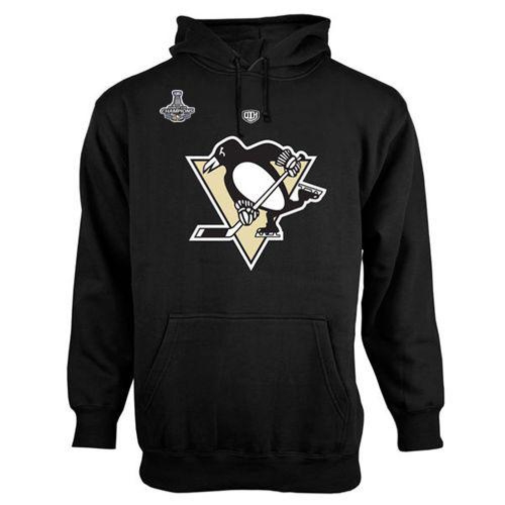Pittsburgh Penguins Old Time Hockey Big Logo with Crest 2016 Stanley Cup Champions Pullover Hoodie Black Pittsburgh Penguins Old Time Hockey Big Logo with Crest 2016 Stanley Cup Champions Pullover Hoodie Black