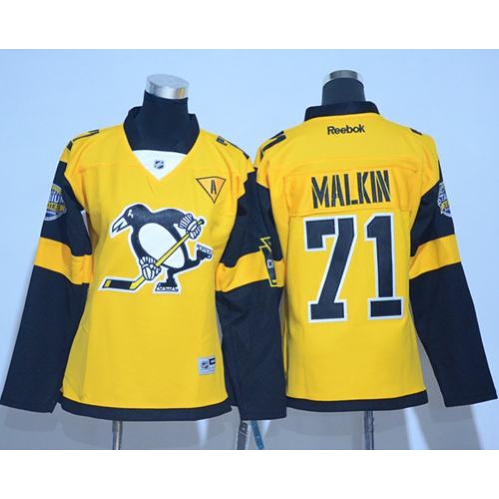 Penguins #71 Evgeni Malkin Gold 2017 Stadium Series Women's Stitched NHL Jersey Penguins #71 Evgeni Malkin Gold 2017 Stadium Series Women's Stitched NHL Jersey