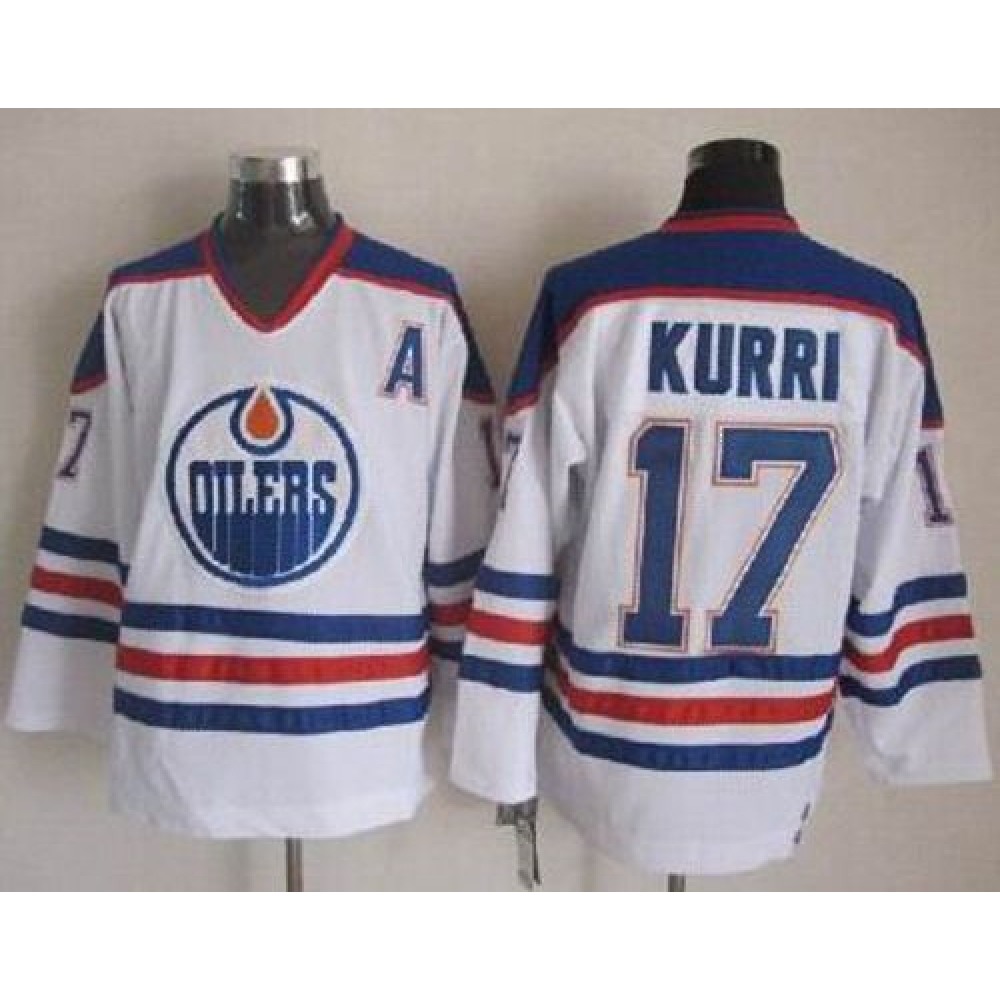 Oilers #17 Jari Kurri White CCM Throwback Stitched NHL Jersey Oilers #17 Jari Kurri White CCM Throwback Stitched NHL Jersey