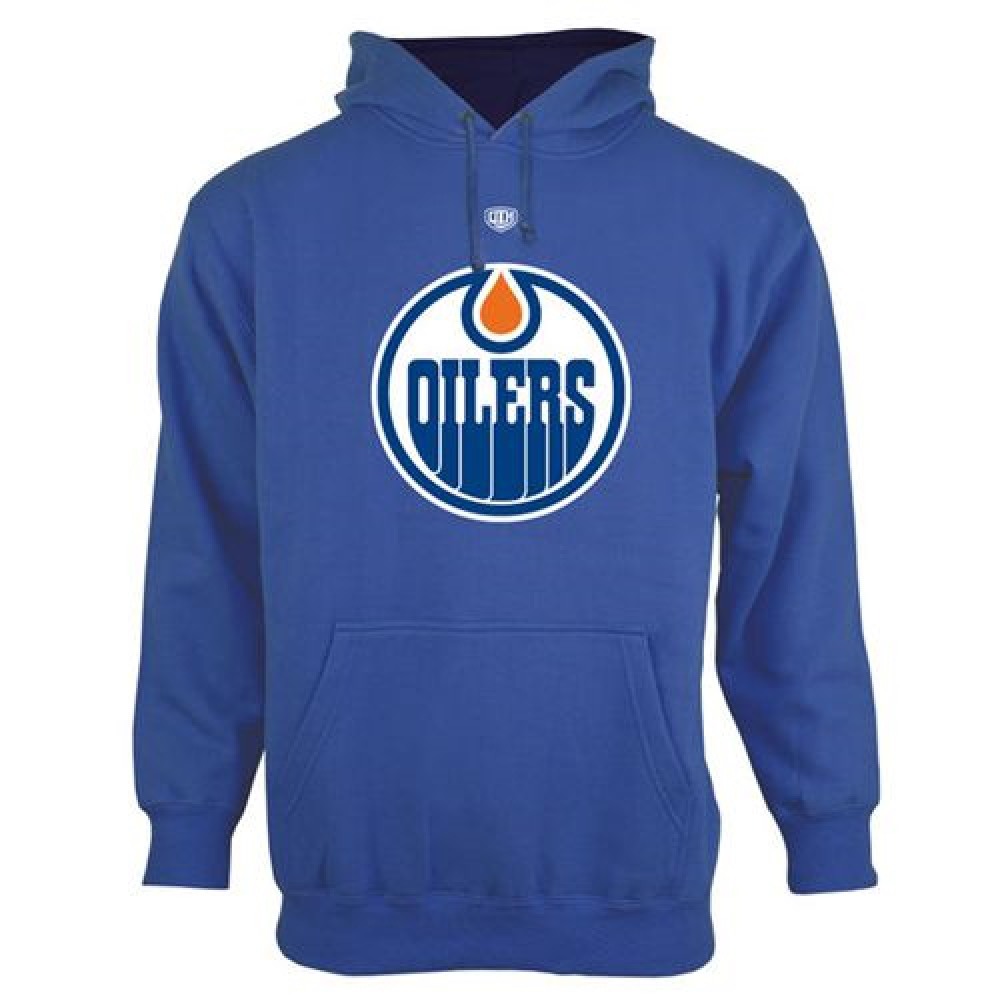 Edmonton Oilers Old Time Hockey Big Logo with Crest Pullover Hoodie Royal Blue Edmonton Oilers Old Time Hockey Big Logo with Crest Pullover Hoodie Royal Blue