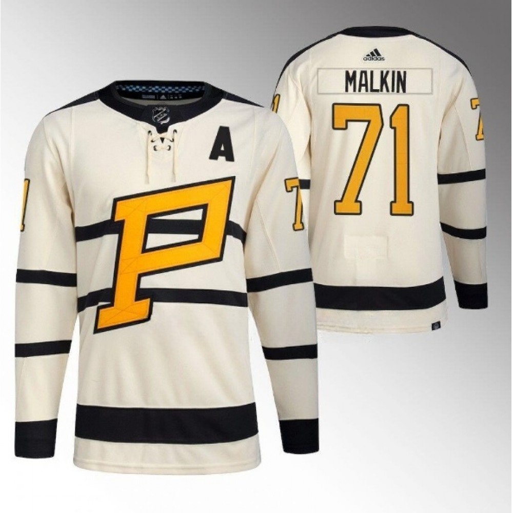 Men's Pittsburgh Penguins #71 Evgeni Malkin Cream 2023 Winter Classic Stitched Jersey Men's Pittsburgh Penguins #71 Evgeni Malkin Cream 2023 Winter Classic Stitched Jersey