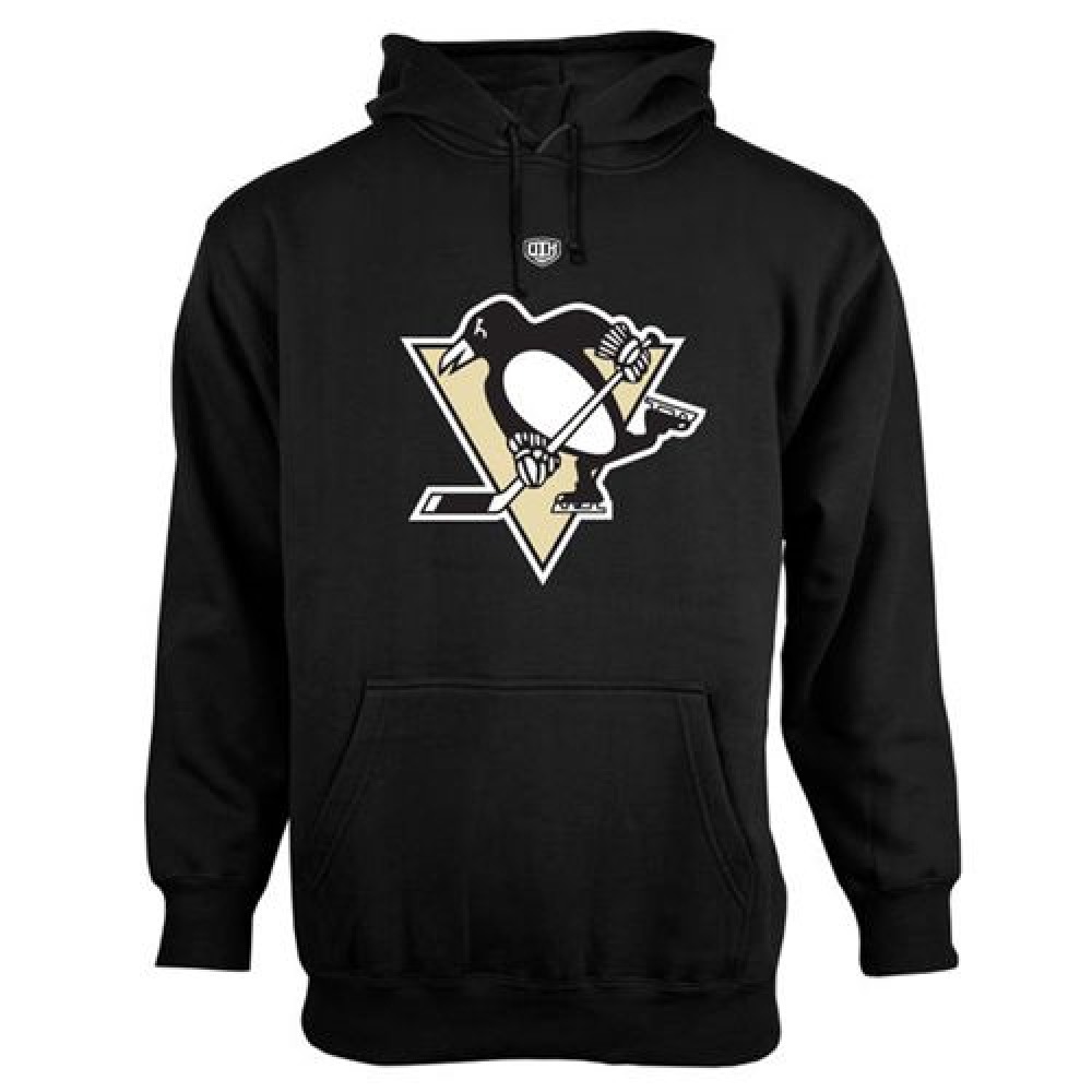 Pittsburgh Penguins Old Time Hockey Big Logo with Crest Pullover Hoodie Black Pittsburgh Penguins Old Time Hockey Big Logo with Crest Pullover Hoodie Black