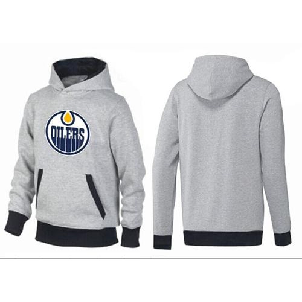 Edmonton Oilers Pullover Hoodie Grey & Black Edmonton Oilers Pullover Hoodie Grey & Black