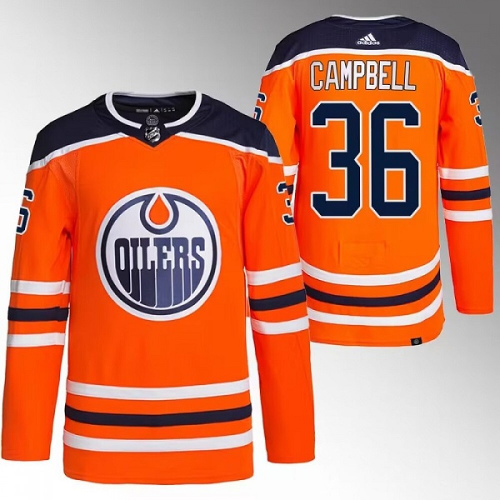 Men's Edmonton Oilers #36 Jack Campbell Orange Stitched Jersey Men's Edmonton Oilers #36 Jack Campbell Orange Stitched Jersey