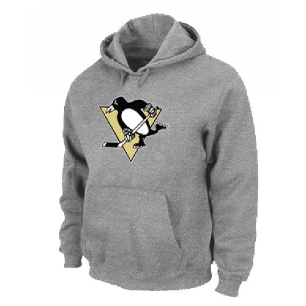 NHL Pittsburgh Penguins Big & Tall Logo Pullover Hoodie Grey NHL Pittsburgh Penguins Big & Tall Logo Pullover Hoodie Grey